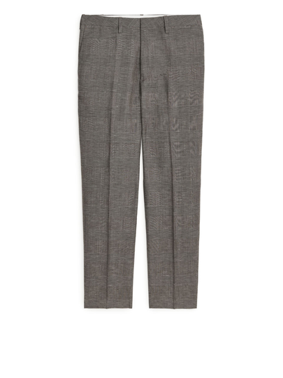 Regular Wool/Linen Trousers - Beige