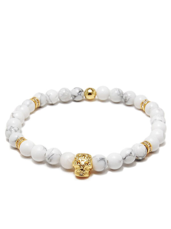 Von Lukacs Emperor White Howlite 6mm Large 18cm EMGWH6L
