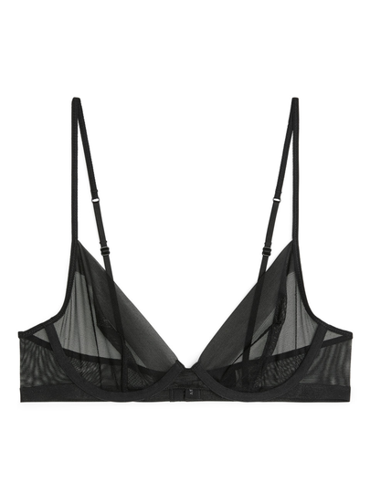Mesh Wire Bra - Black