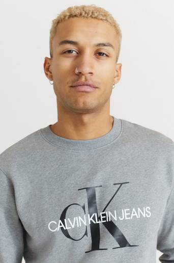 Calvin Klein Jeans Sweatshirt Iconic Monogram Crewneck Grå