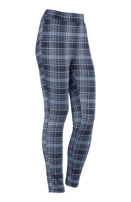 Cellbes Rutiga, jacquardmönstrade leggings Blå Rutig
