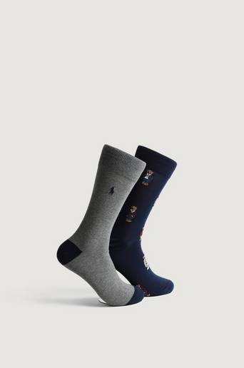 Polo Ralph Lauren 2-Pack Strumpor Allover Bear Sock Blå