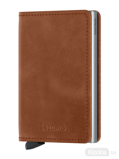 Plånbok SECRID Slimwallet Vintage Cognac-Silver