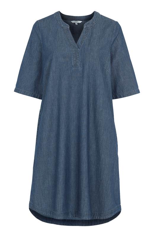Cellbes Jeansklänning med 3/4-ärmar Mörkblå Denim
