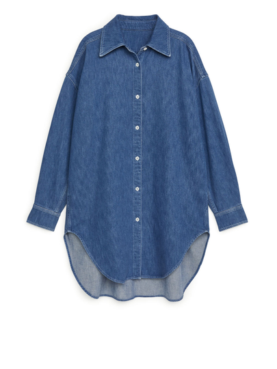 Oversized Denim Shirt - Blue