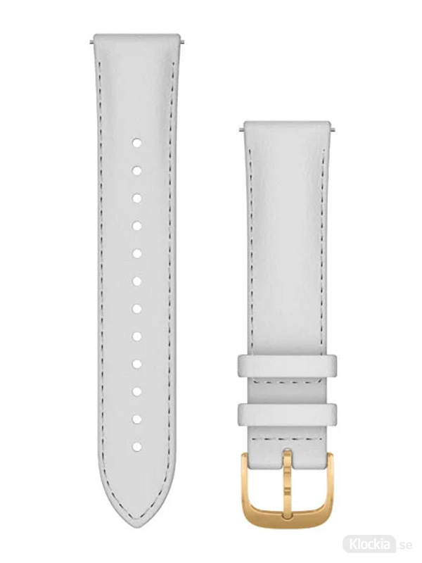 Garmin 20mm Vitt läderarmband med 24K guldfärgade PVD-detaljer