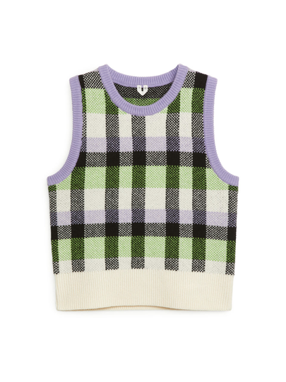 Wool Jacquard Vest - Purple