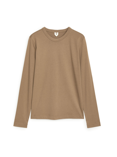 Long-Sleeved T-Shirt - Beige