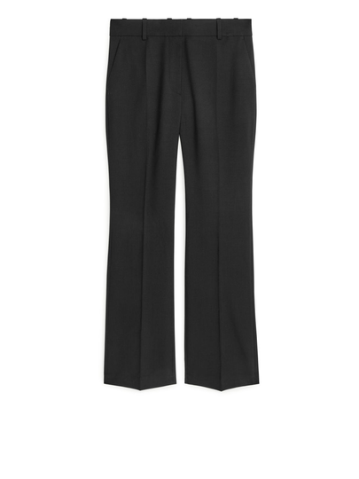 Stretch-Wool Twill Trousers - Black