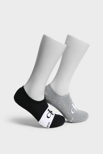 Calvin Klein Underwear Ankelstrumpor Ckj Men Footie High Cut 3P Ribbon Monogram 3-pack Svart