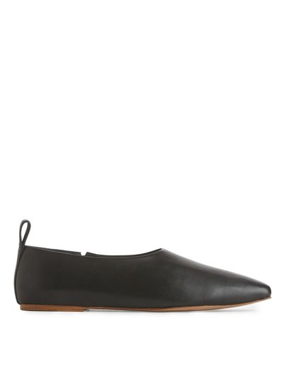 Leather Ballet Flats - Black