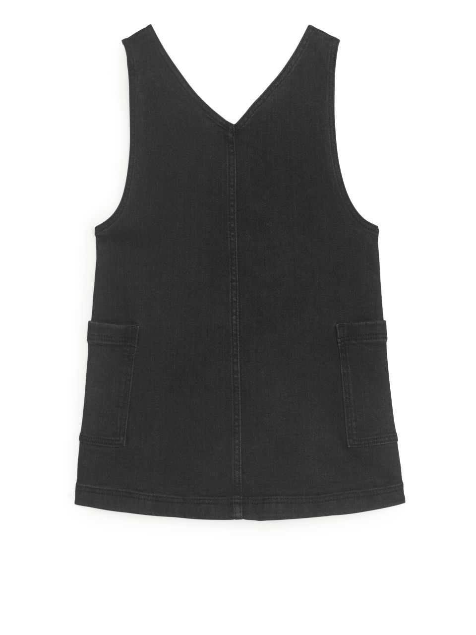 Sleeveless Denim Dress - Black