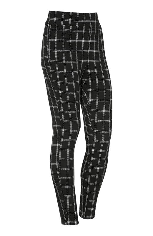 Cellbes Rutiga leggings i stretchjacquard Svart Rutig