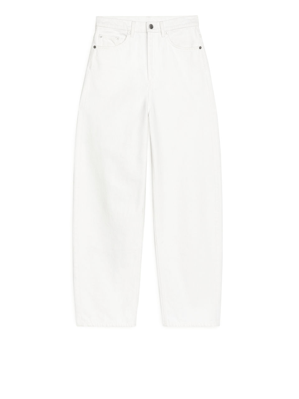 LOOSE Barrel Leg Overdyed Jeans - White