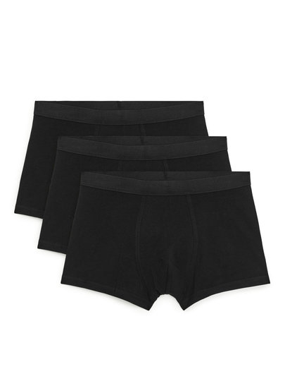 Pima Cotton Trunks, Set of 3 - Black