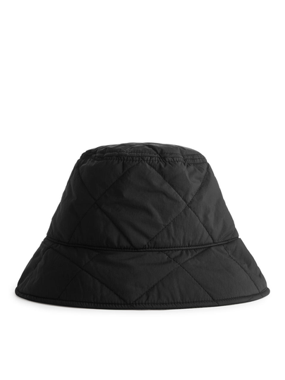 Quilted Bucket Hat - Black