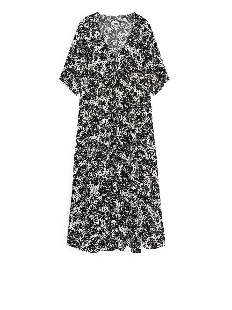 Printed Kaftan Dress - White