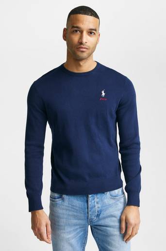 Polo Ralph Lauren Stickad Tröja Cotton Pullover Blå