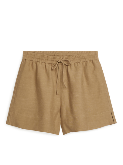 VIscose Linen Shorts - Beige