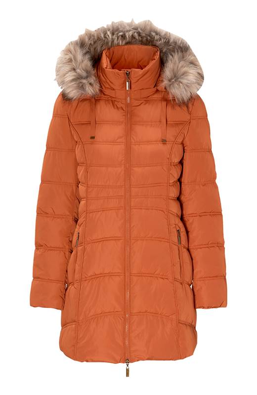 Cellbes Varmfodrad parkas med avtagbar huva Rost
