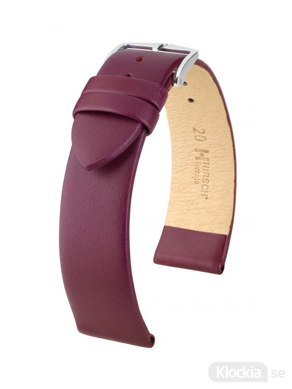 Klockarmband Hirsch Toronto 16mm Medium Vinröd/Silver 03702186-2-16