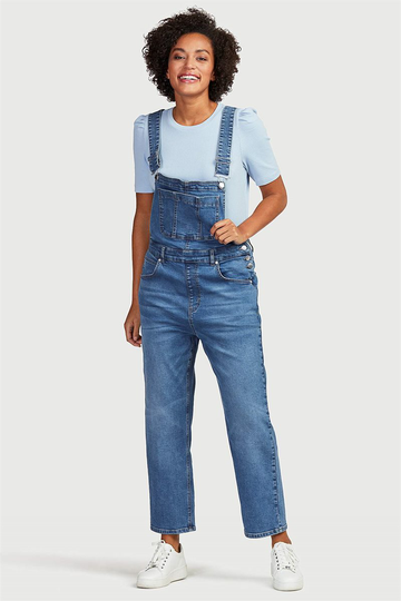 Hängselbyxor i denim
