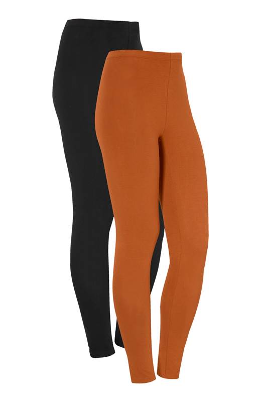 Cellbes Leggings i mjuk trikå 2-Pack Rost Svart