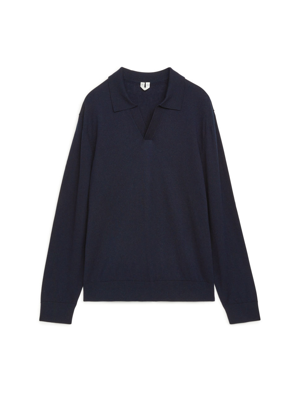 Knitted Cotton Merino Polo Shirt - Blue