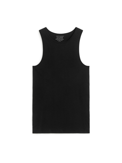 Seamless Racer Tank Top - Black