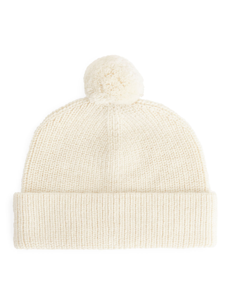 Pompom Alpaca Beanie - White