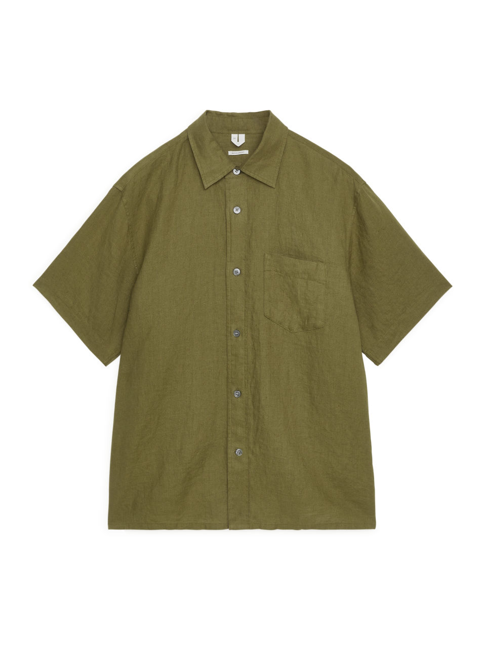 Short-Sleeved Linen Shirt - Green