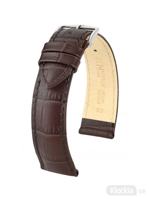 Klockarmband Hirch Duke 24mm Medium Brun-Silver