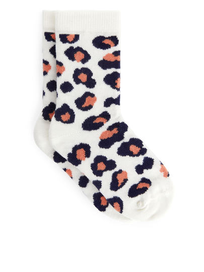 Jacquard Socks - White
