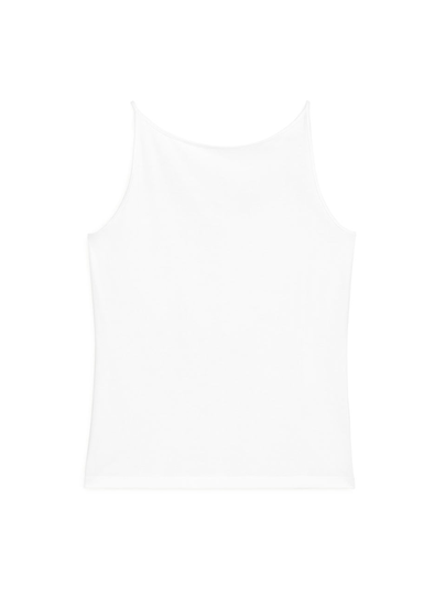 Boat-Neck Strap Top - White