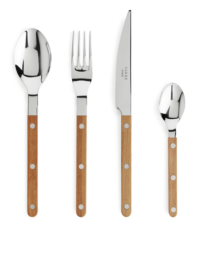 Sabre Paris Teak Dinner Cutlery - Orange