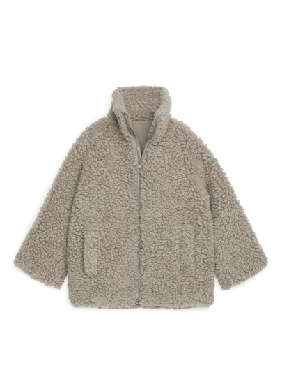 Wool-Blend Pile Jacket - Beige