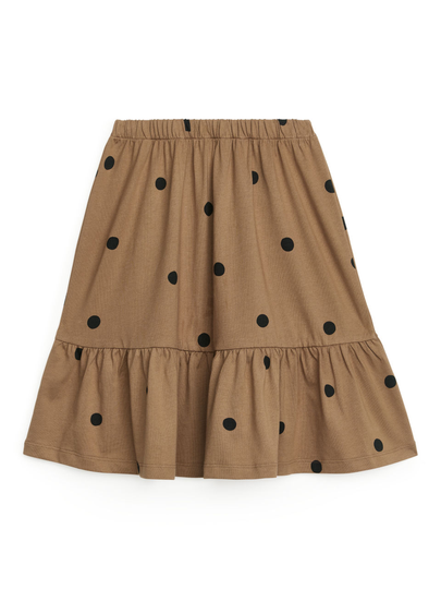 Jersey Frill Skirt - Beige