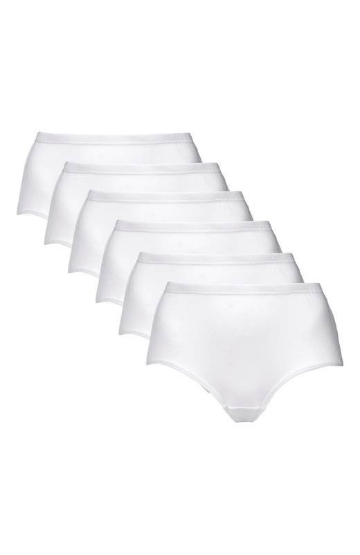 Cellbes Ribbtrosa hög midja 6-Pack Vit