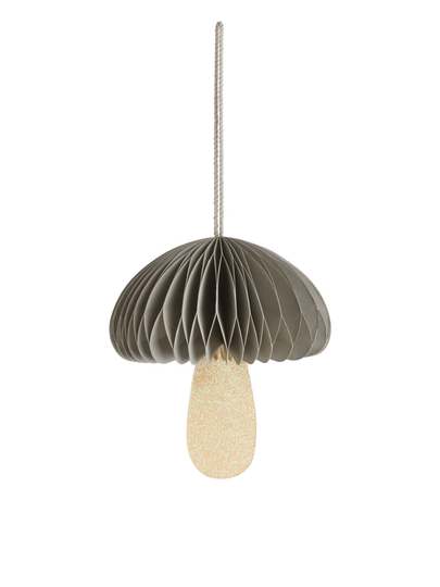 Mushroom Honeycomb Ornament - Grey