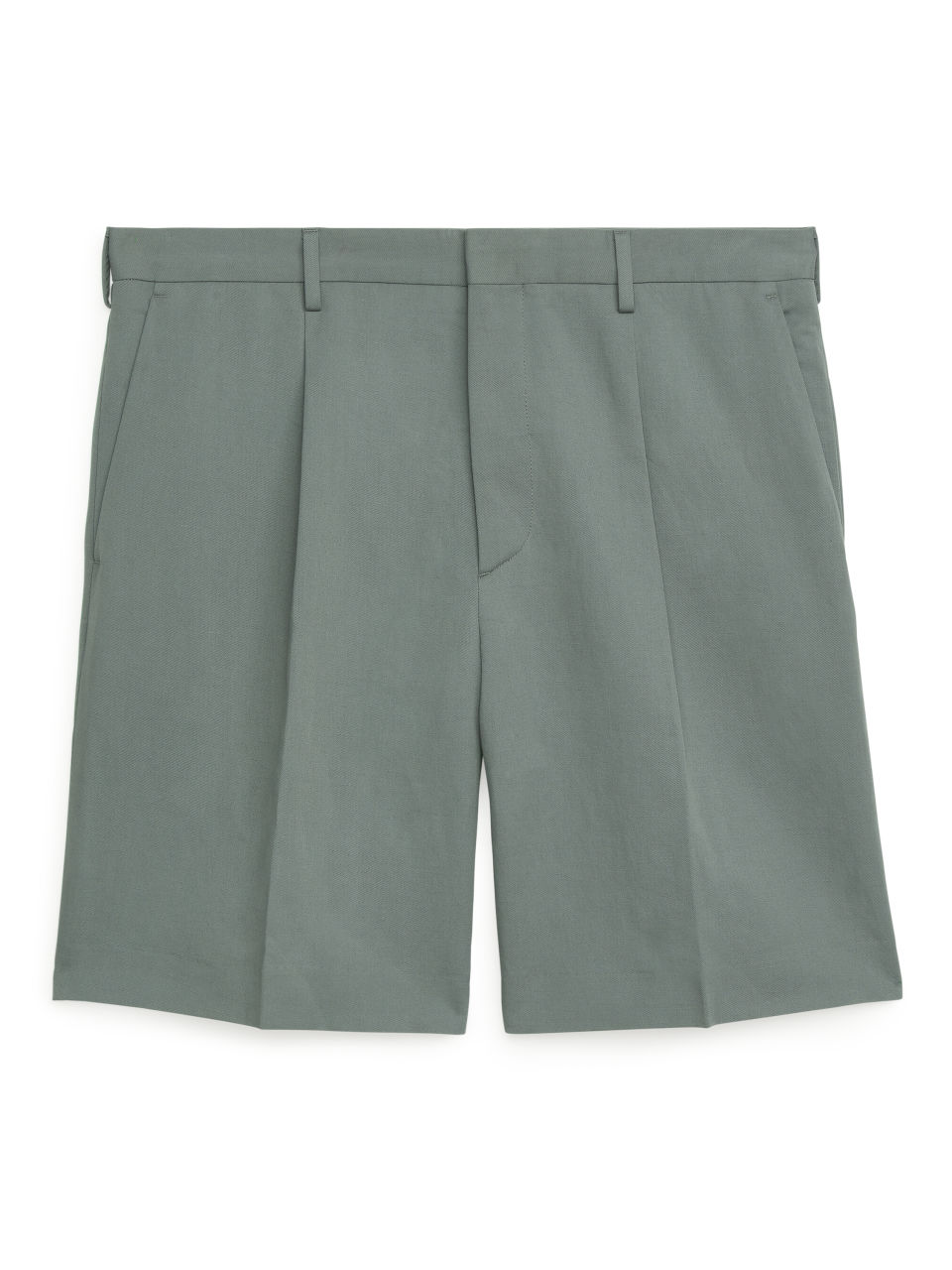 Loose Fit Linen Shorts - Green