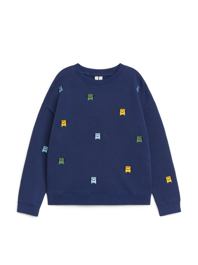 Cotton Terry Sweatshirt - Blue