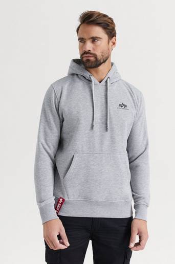Alpha Industries HOODIE Basic Hoody Small Logo Grå