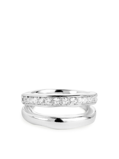 Silver-Plated Pinkie Ring - White