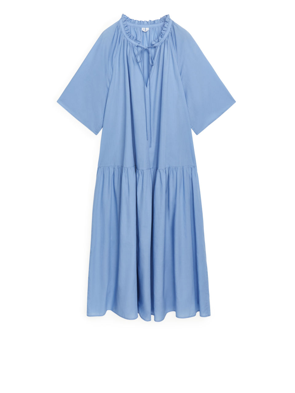 Printed A-Line Dress - Blue