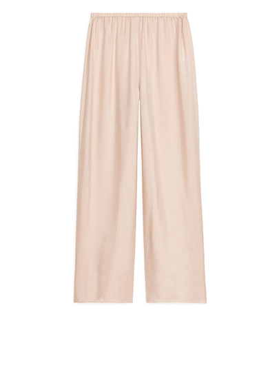 Loose Fit Cupro Trousers - Orange