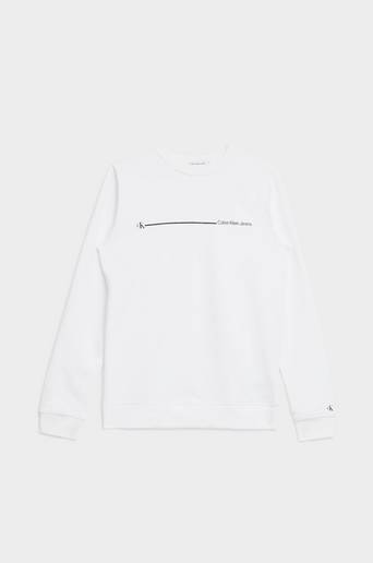 Calvin Klein Sweatshirt Raised Lined Logo Sweatshirt Vit