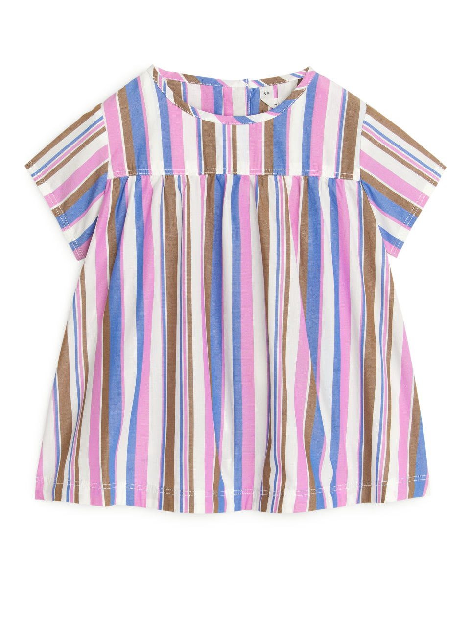 Striped Poplin Dress - White