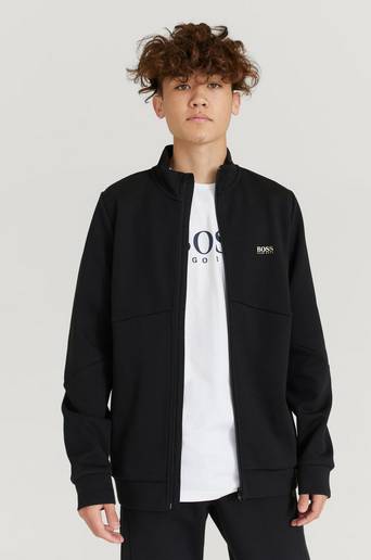 BOSS Ziptröja Zip Sweater Gold Svart
