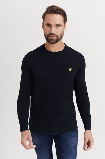 Lyle & Scott Tröja Crew Neck Cotton Merino Jumper Svart