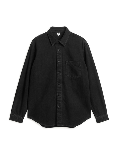 Relaxed Denim Shirt - Black